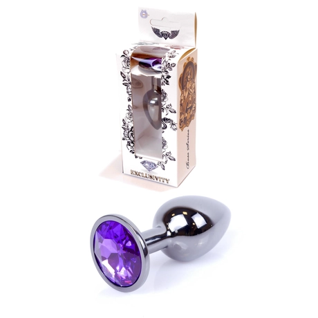 Boss Series - Jewellery - lila kristályos análdugó (sötét-ezüst)