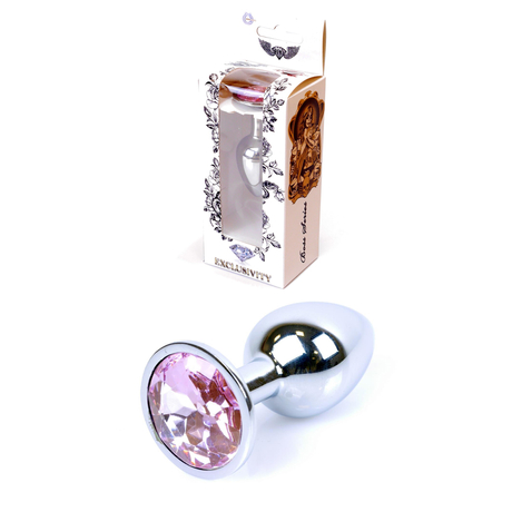 Boss Series - Jewellery - rózsa kristályos análdugó (ezüst)
