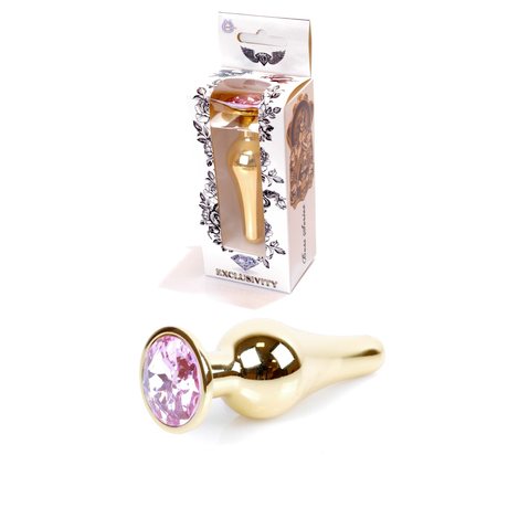 Boss Series - Jewellery - rózsa kristályos,  hosszúkás análdugó (arany)