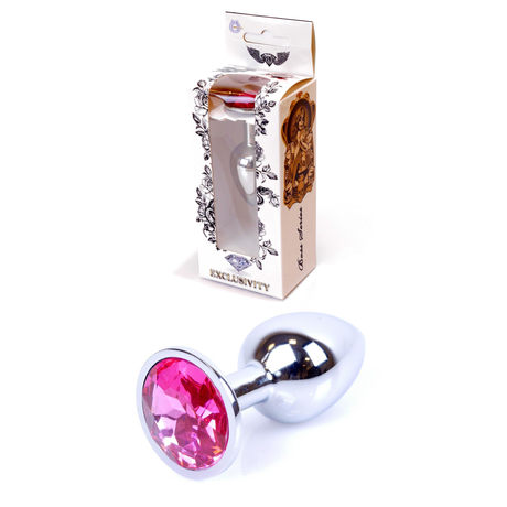 Boss Series - Jewellery - rózsaszín kristályos análdugó (ezüst)