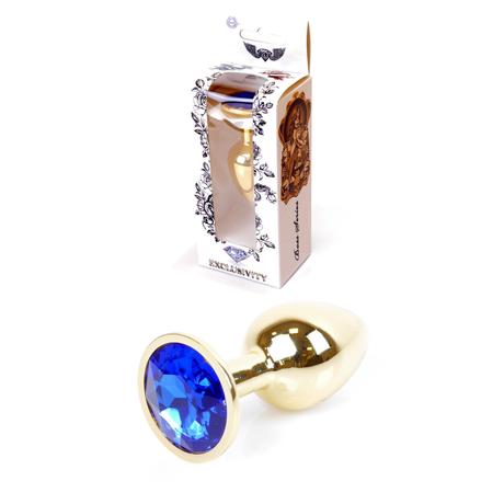 Boss Series - Jewellery - sötétkék kristályos análdugó (arany)