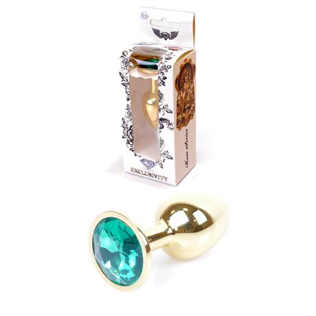 Boss Series - Jewellery - zöld kristályos análdugó (arany)