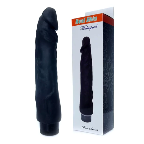 Boss Series - Real Skin Multispeed - élethű vibrátor (22,5cm) - fekete