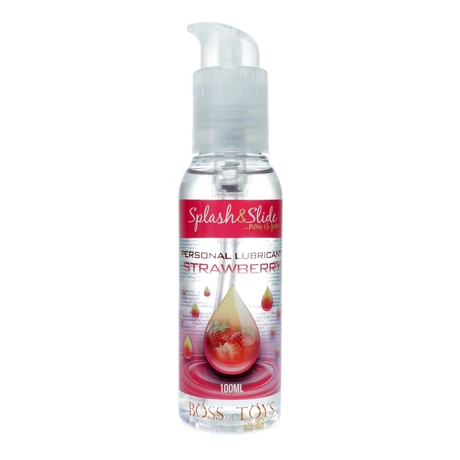 Boss Series - Splash &amp; Slide Strawberry - ízesített vízbázisú síkosító (100ml) - eper