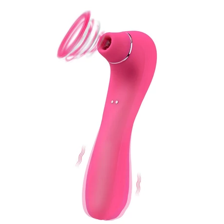 Boss Series - Sucking Massager - 10 funkciós, szilikon csiklóizgató vibrátor és masszírozó (USB) - piros