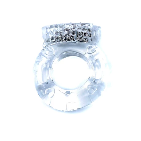 Boss Series - Vibro Cockring - vibrációs péniszgyűrű (áttetsző)