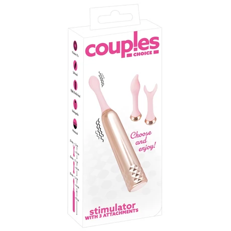 Couples Choice - 10 funkciós, rugalmas masszírozó cserélhető fejekkel (USB) - natúr