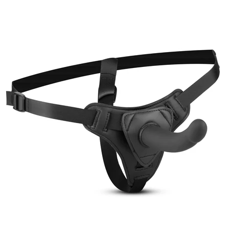 EasyToys - Szilikon pántos strap-on - Hajlított dildóval - felcsatolható