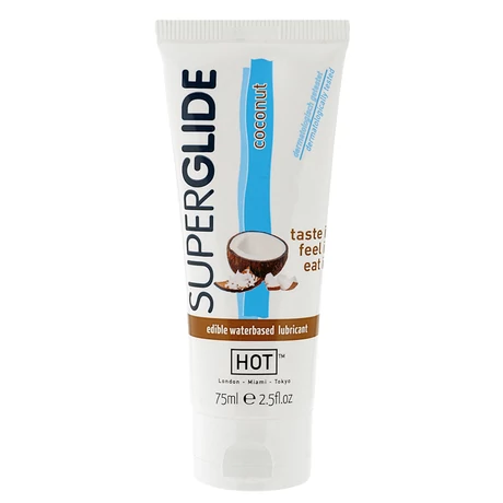 HOT - SuperGlide Coconut - ízesített, vízbázisú síkosító (75ml) - kókusz