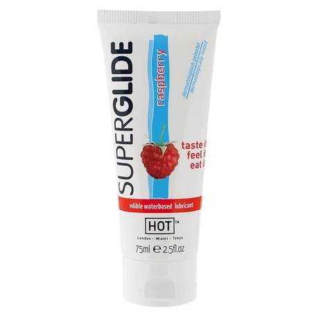 HOT - SuperGlide Raspberry - ízesített, vízbázisú síkosító (75ml) - málna