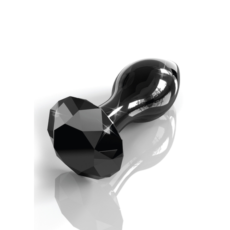Icicles No 78 - exkluzív, temperálható, üveg anális izgató (fekete)
