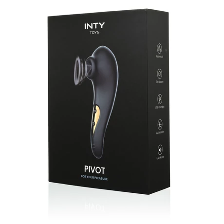 Inty - Pivot - 10 funkciós, szilikon csiklószívó vibrátor (USB) - fekete