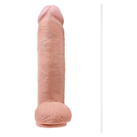 Pipdream - King Cock -  12&quot; Cock with Balls - élethű, rögzíthető, herés dildó (natúr)