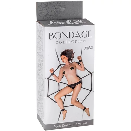 Lola - Bondage Collection - csukló és bokabilncs kötöző szett (fekete)