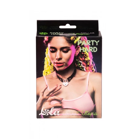 Lola - The Collar Party Hard Utopia- nyakörv szívlakattal(fekete)