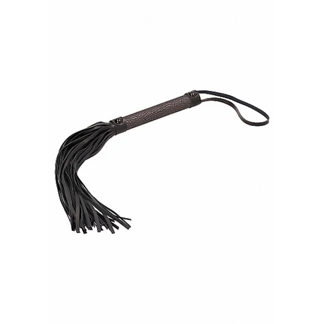 Ouch! - Elegant Flogger - elegáns bőr korbács (titánszürke)