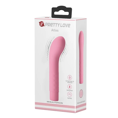 Pretty Love - Atlas -  10 funkciós, íveltfejű, szilikon G-pont vibrátor (14cm) - pink