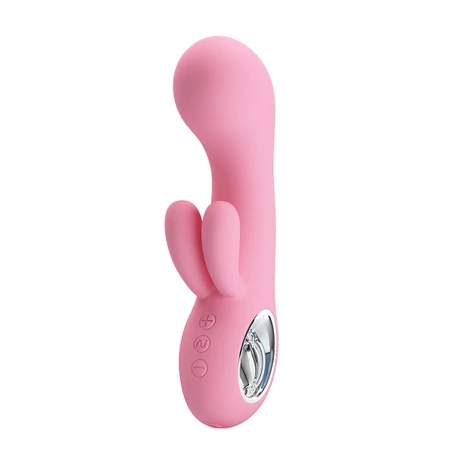 Pretty Love - Chris - 7 funkciós, 3 motoros nyuszis csiklóizgató és G-pont vibrátor (USB) - pink