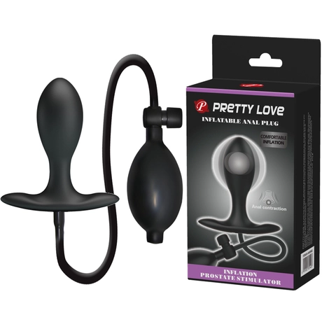 Pretty Love - Inflatable Anal Plug - felfújható, golyós prosztata masszírozó/anális izgató - fekete