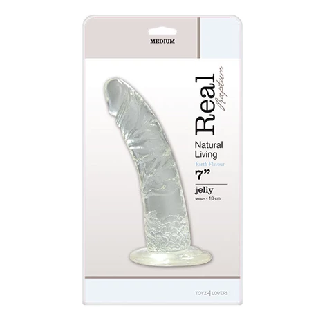 Real Rapture - Natural Living Jelly 7&quot; - rögzíthető, élethű dildó (18cm) - színtelen