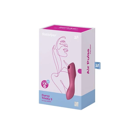 Satisfyer - Curvy Trinity 3 - prémium léghullámos csiklóizgató és G-pont vibrátor (USB) - piros