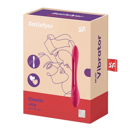 Satisfyer - Elastic Joy - prémium, dupla motoros multi-funkciós vibrátor (USB) - piros