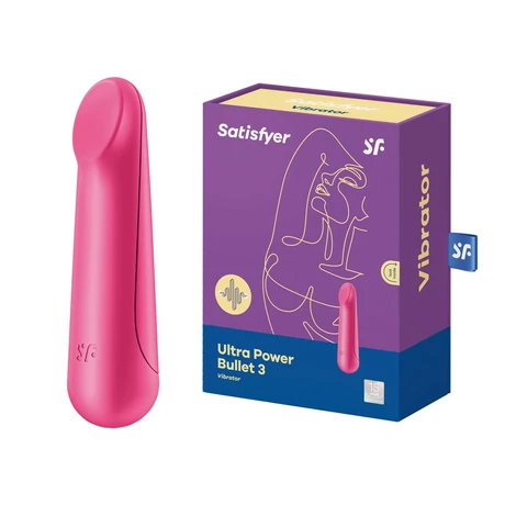 Satisfyer - Ultra Power Bullet 3 - prémium, szilikon mini vibrátor (USB) - piros