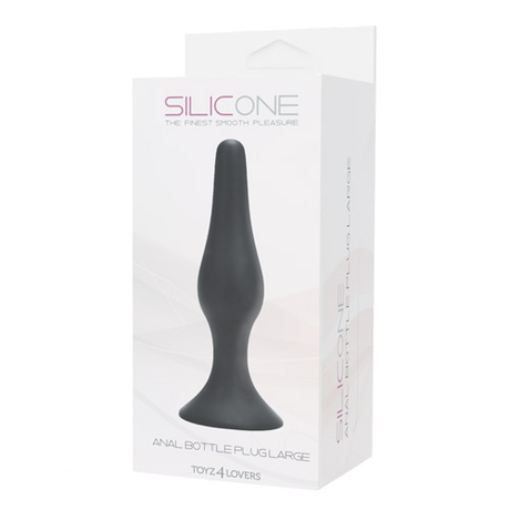 Silicone - Anal Bottle Plug Large - üveg alakú análdildó (fekete)