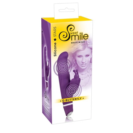 Sweet Smile - G-Butterfly - 7 funkciós, szilikon pillangós csiklóizgató és G-pont vibrátor (lila)