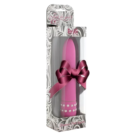 ToyJoy - Diamond Pink Supervibe - kristályokkal díszített vibrátor (15,5cm) - pink