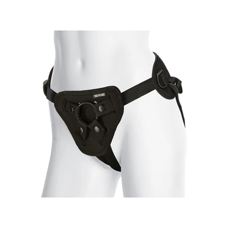 Vac-U-Lock - Supreme Harness - Platinum Edition - felcsatolható hám dildóval és 2 gyűrűvel (fekete)