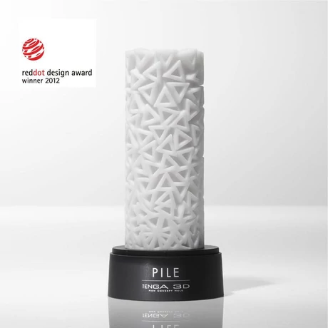Tenga - 3D Pile - prémium maszturbátor (fehér)
