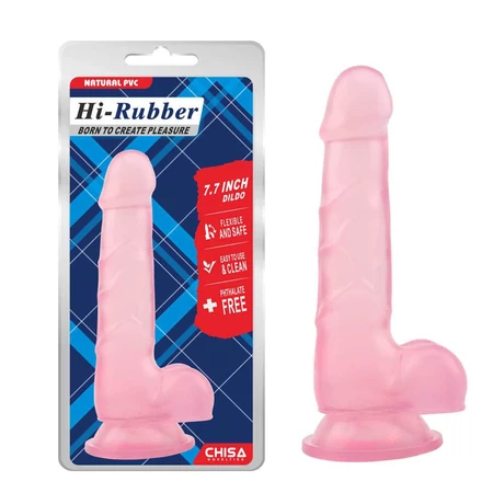 Chisa Novelties - Hi-Rubber 7,7&quot; - rögzíthető, élethű, herés dildó (pink)