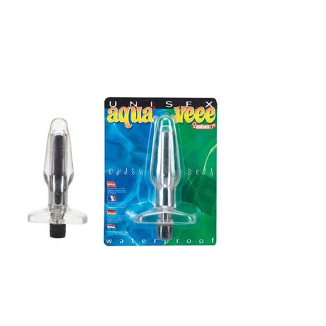 Seven Creations - Aqua Vee Butt Plug - vibrációs análkúp (áttetsző)