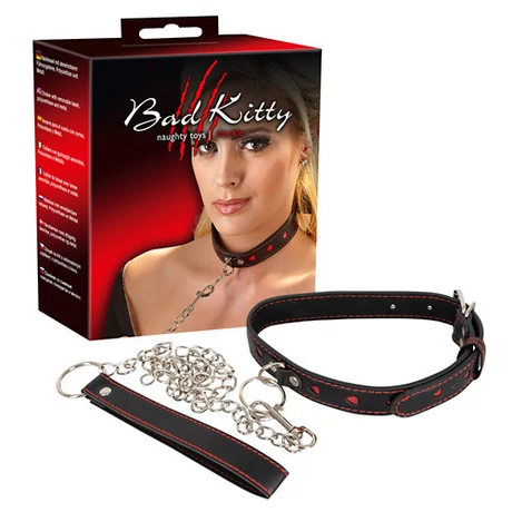Orion - Bad Kitty - Naughty Toys - Collar And Leash - nyakörv és póráz (fekete)
