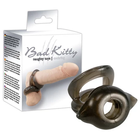 Orion - Bad Kitty - Naughty Toys - Cock Ring - here és péniszgyűrű (átlátszó/füstös)