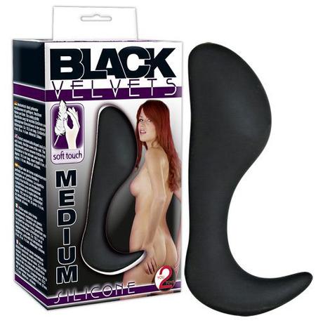 You2Toys - Black Velvets Medium - közepes méretű, szilikon análkampó (fekete)