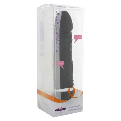 Seven Creations - Classic Original Vibrator - 7 funkciós, élethű vibrátor (19cm) fekete