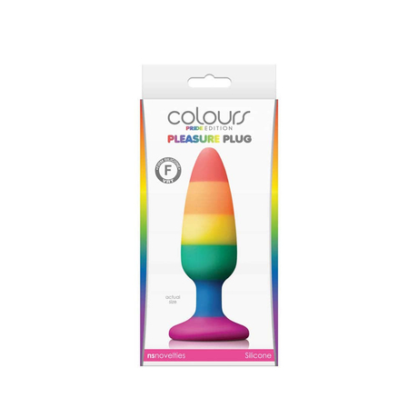 NS Toys - Colours - Pride Edition - Pleasure Plug - közepes méretű, rögzíthető análkúp (szivárvány)