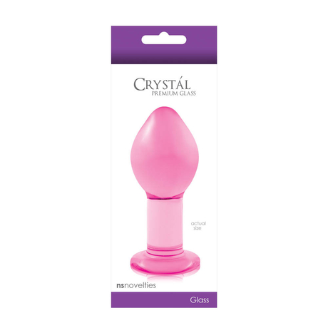 NS Toys - Crystál Large - nagy méretű üveg análdugó (10cm) - pink