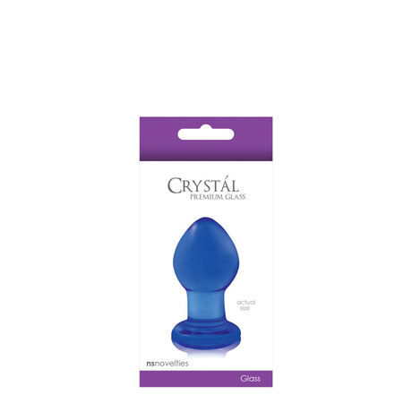 NS Toys - Crystal Small - kis méretű üveg análdugó (6,4cm) - kék