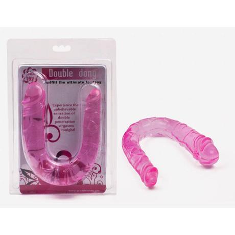 Debra - Double Dong - élethű, kétvégű dildó (30cm) - rózsaszín
