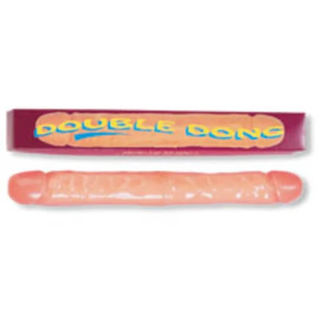 Seven Creations - Double Solid Jelly Dong - duplavégű, élethű dildó (33cm) - natúr