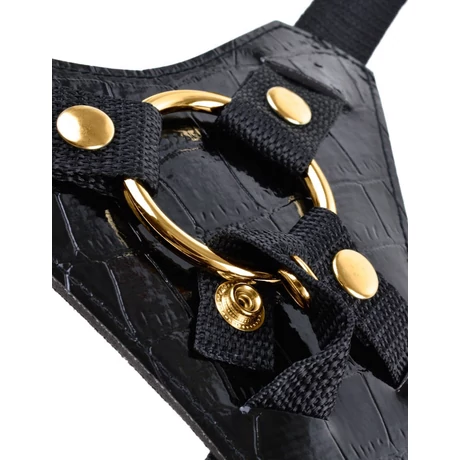 Pipedream - Fetish Fantasy Gold - stílusos, élethű felcsatolható dildó (19cm) - fekete
