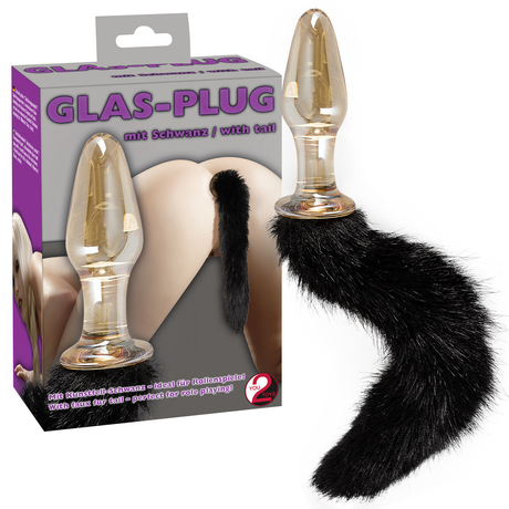 You2Toys - Glass Plug with Tail - üveg análdugó cicafarokkal