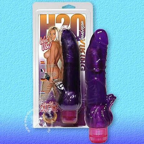 Seven Creations - H2O Viking - hajlítható, élethű vibrátor csiklóizgatóval (23cm) - lila