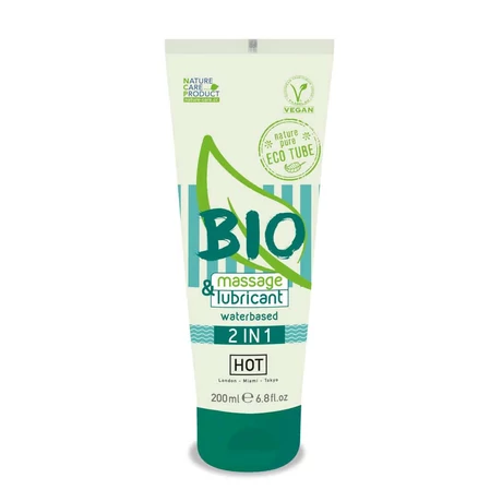 Hot - Bio Massage & Lubricabt 2in1 -  vízbázisú síkosító és masszázsgél (200ml)