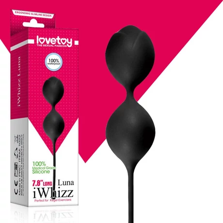 Lovetoy - Iwhizz Luna 7,8" - szilikon gésagolyó duó belső súlyokkal - (fekete)