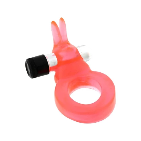 Seven Creations - Jelly Rabbit Cockring Vibro - vibrációs péniszgyűrű nyuszifüles csiklóizgatóval (piros)