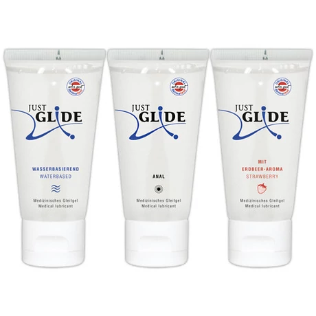 Orion - Just Glide - vízbázisú, anál és játékszer síkosító szett (3x200ml/cs)
